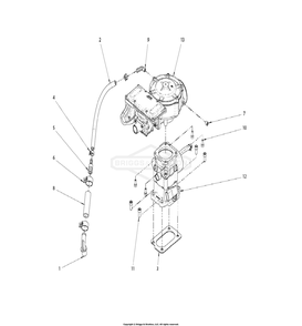 Engine Group - Fuel Diagram and Parts List for 076650-02  Briggs and Stratton Generator